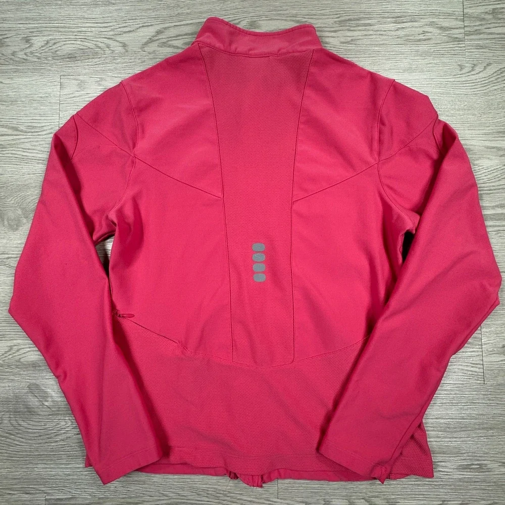 Nike Womens Jacket Fit Dry Full Zip Track Pink Medium Mesh Panels Running Active